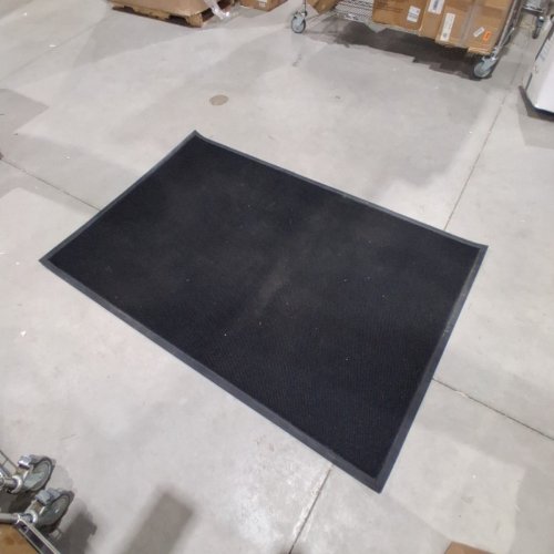 DURABLE HEAVY DUTY RUBBER FINGERTIP OUTDOOR ENTRANCE MAT - 72" X 47" - BLACK image 2