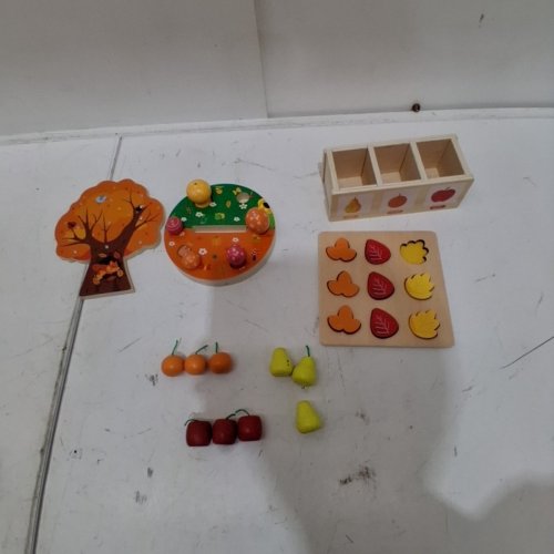 INIFEIDALA MONTESSORI TOYS WOODEN APPLE SORTING TOY SET - MULTICOLORED image 2