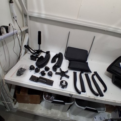 BOX DESIGNLAB ERGONOMIC OFFICE CHAIR WITH FLIP UP ARMRESTS, ADJUSTABLE HEIGHT AND ROCKING FUNCTION - BLACK (MODEL: A-032) image 3