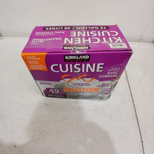 200PK~ KIRKLAND SIGNATURE KITCHEN GARBAGE BAGS WITH DRAWSTRINGS - 13GAL - WHITE (MODEL: 1089787) image 3