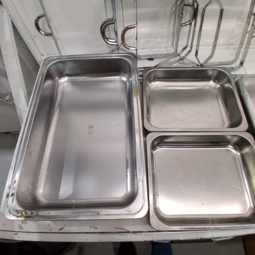 6PK WILPREP STAINLESS STEEL CHAFING DISH FOOD WARMER WITH 1/2 FOOD BUFFET PANS - 8QT EACH - SILVER (MODEL: CDP-2D4P-9L-WNOCAFBA-1) image 3