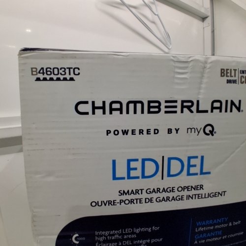 CHAMBERLAIN SMART LED GARAGE DOOR OPENER WITH QUIET BELT DRIVE- 3/4 H/P - BLACK - (MODEL: B4603TC) image 2