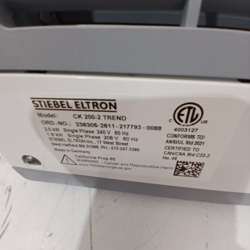 STIEBEL ELTRON WALL-MOUNT ELECTRIC FAN HEATER - 240 V / 2000W - WHITE (MODEL: CK 200-2TREND) image 2
