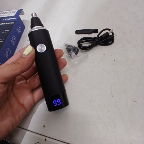 TXWDFHL NOSE HAIR TRIMMER WITH LED DISPLAY - BLACK image 2