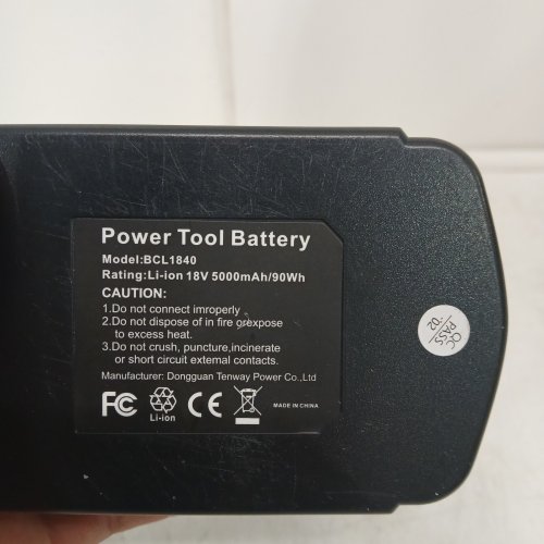 LI-ION POWER TOOL BATTERY REPLACEMENT FOR VARIOUS HITACHI TOOLS - 18 V 5000 MAH - BLACK (MODEL: BCL1840) image 3