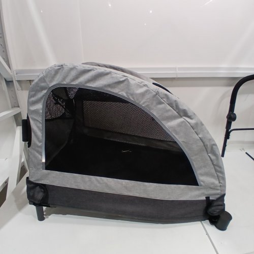 AOPEC LARGE DOG STROLLER DUAL ENTRY SAFETY FOLDING PET STROLLER WITH ADJUSTABLE HANDLE & ALL-TERRAIN 4-WHEEL - 160 LBS CAP / 39" X 27" - GREY (MODEL: PPS108) image 8