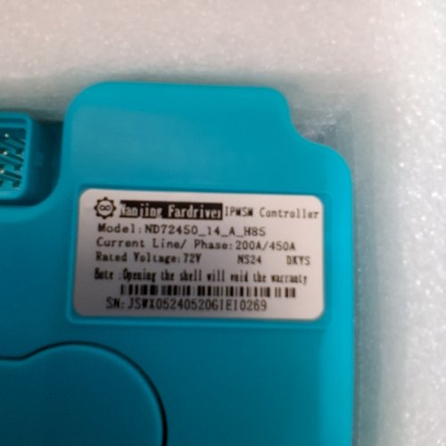 EV CONTROLLER WITH BLUETOOTH FOR FIIDO Q1 / Q1S AND CUSTOM RAZOR DIRT BIKE- 72 V, 200A/450A - TURQUOISE (MODEL: ND72450_14_A_H85) image 2