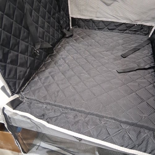 PETICON HARD BOTTOM WATERPROOF DOG CAR SEAT WITH STORAGE POCKET FOR SUV AND TRUCKS - FITS MEDIUM TO LARGE DOGS - BLACK image 3