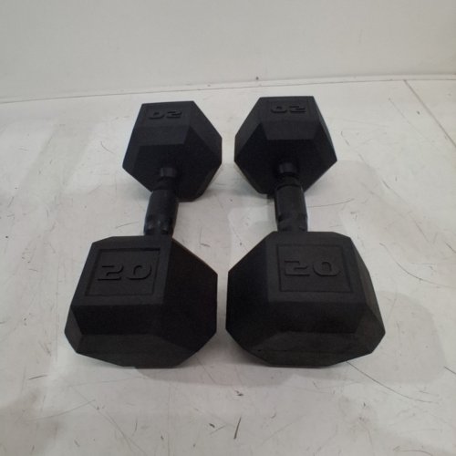 2PK COATED DUMBBELL WEIGHT - 20LBS - BLACK image 2