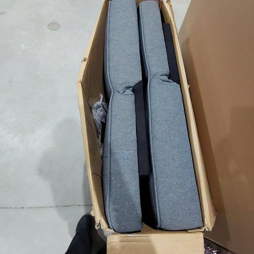 MAINSTAYS SPLIT-BACK ADJUSTABLE STUDIO FUTON SOFA BED - 67" - GRAY (MODEL: 50987068) image 3