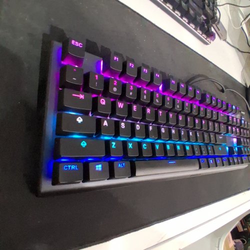 STEELSERIES APEX 5 HYBRID MECHANICAL WIRED GAMING KEYBOARD WITH PER-KEY RGB ILLUMINATION AND TACTILE BLUE SWITCHES - AIRCRAFT GRADE ALUMINUM ALLOY FRAME - OLED SMART DISPLAY - BLACK (MODEL: 64539 / KB-00013) image 3