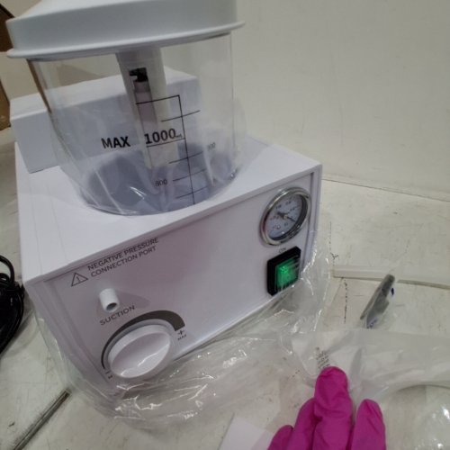 PORTABLE VACUUM PHLEGM SUCTION UNIT - 110V\1000ML - WHITE (MODEL: H003-B) image 2