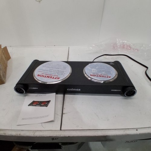 CUSIMAX DUAL INFRARED COOKTOP CERAMIC GLASS HEATING PLATE STAINLESS STEEL BASE - 1800W - BLACK (MODEL: CMIP-B09C) image 3