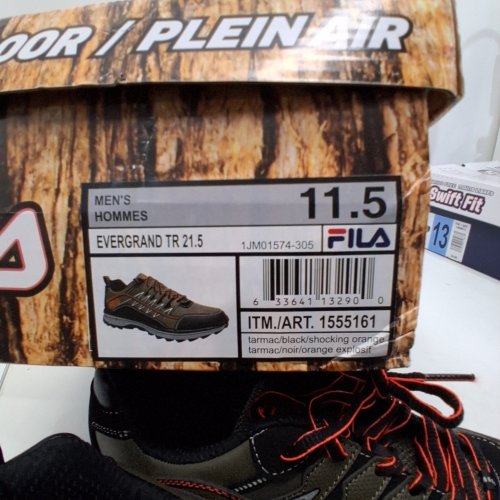 MEN'S FILA OUTDOOR TRAIL SHOES - 11.5 - TARMAC / BLACK / SHOCKING ORANGE (MODEL: EVERGRAND TR 21.5) image 2