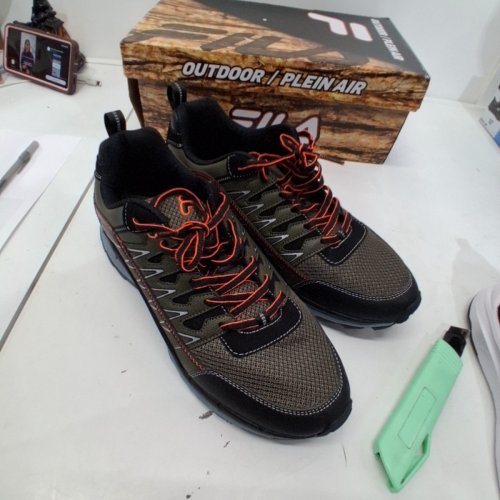 MEN'S FILA OUTDOOR TRAIL SHOES - 11.5 - TARMAC / BLACK / SHOCKING ORANGE (MODEL: EVERGRAND TR 21.5) image 3