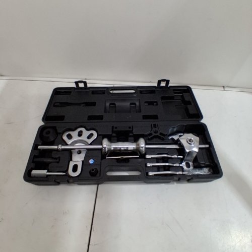 9PC OMT SLIDE HAMMER PULLER SET FOR FRONT WHEEL HUB BEARING REMOVAL - BLACK AND SILVER image 2
