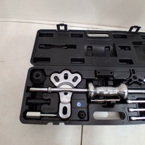 9PC OMT SLIDE HAMMER PULLER SET FOR FRONT WHEEL HUB BEARING REMOVAL - BLACK AND SILVER image 3