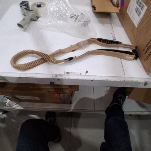 BUNGEE DUAL HANDLE ROPE DOG LEASH - TAN / BLACK image 4