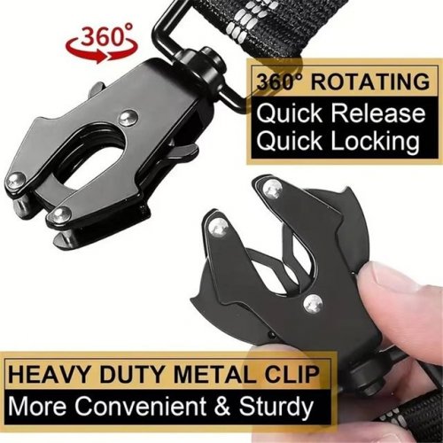 BUNGEE DUAL HANDLE ROPE DOG LEASH - TAN / BLACK image 3