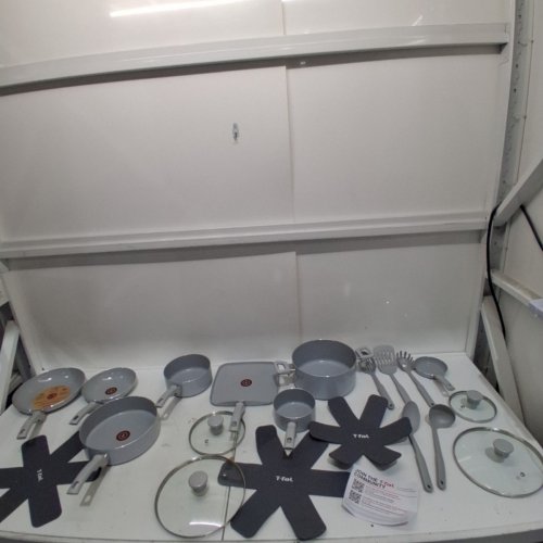 20PC T-FAL REFRESH OVEN & BROILER SAFE CERAMIC NONSTICK COOKWARE SET - UP TO 350°F - MOON GREY (MODEL: C486SK94) image 2