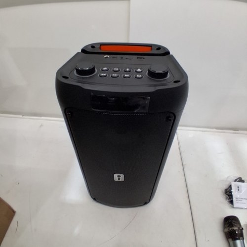 3PC PORTABLE BLUETOOTH KARAOKE MACHINE WITH TWO WIRELESS MICROPHONES - BLACK - (MODEL: K71) image 5