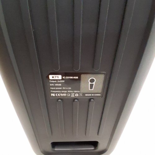 3PC PORTABLE BLUETOOTH KARAOKE MACHINE WITH TWO WIRELESS MICROPHONES - BLACK - (MODEL: K71) image 7