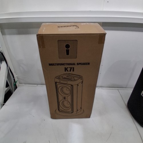 3PC PORTABLE BLUETOOTH KARAOKE MACHINE WITH TWO WIRELESS MICROPHONES - BLACK - (MODEL: K71) image 8