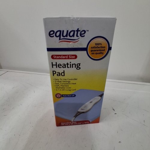 EQUATE ELECTRIC 3-SETTING HEATING PAD WITH AUTO SHUT-OFF AND MACHINE WASHABLE COVER - KING (12"X24") - BLUE image 4