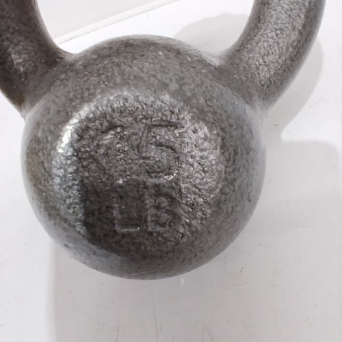 CAP BARBELL FITNESS SOLID IRON KETTLE BELL WEIGHT TRAINING EQUIPMENT - 15LBS - GREY(MODEL: SDK2B-015) image 3