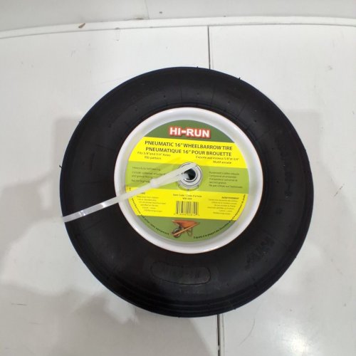 HI-RUN PNEUMATIC WHEELBARROW TIRE - FITS 5/8" AND 3/4" AXELS - 16" - BLACK (MODEL: WB1009) image 3