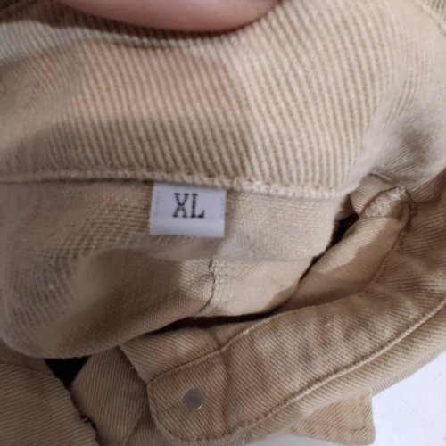 KHAKI HEM BUTTON UP DENIM SHACKET - EXTRA LARGE - TAN image 3