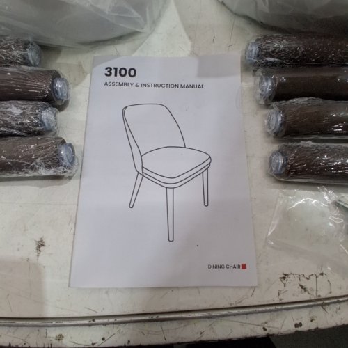 2PK COLAMY MODERN UPHOLSTERED DINING CHAIRS- 30" X 19" - BEIGE/BROWN (MODEL: 3100) image 3