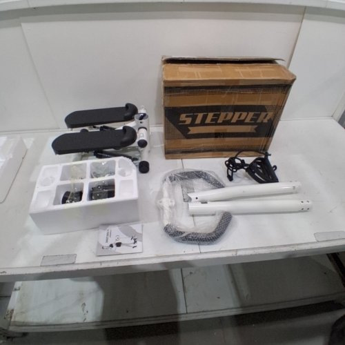 FITNESS STAIR STEPPER MINI STEP EXERCISE TRAINER WITH RESISTANCE BANDS - 250 LBS MAX - BLACK/WHITE image 3