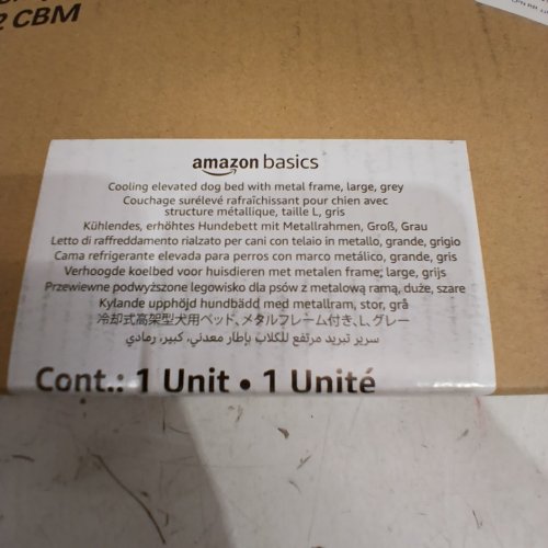 AMAZONBASICS ELEVATED COOLING PET DOG COT BED - LARGE - GREY image 3