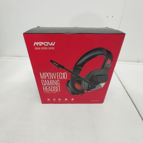 MPOW EG10 WIRED GAMING HEADSET WITH SURROUND SOUND - IN-LINE VOLUME & MIC CONTROL - LIGHT UP - BLACK/RED (MODEL: MPBH414AR) image 4