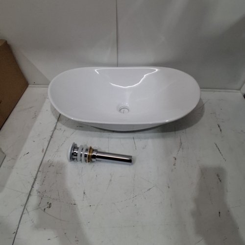 VEVOR OVAL VESSEL BATHROOM SINK - 23.3" X 14.2" X 6.2" - WHITE (MODEL: RS1196) image 4
