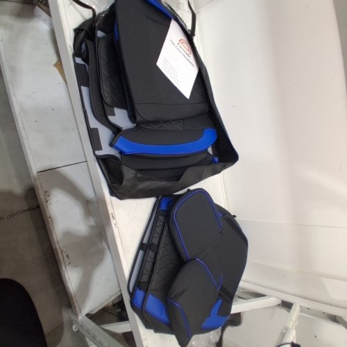 COVERADO SEAT COVER 4-DOOR FULL SET FOR 2019 TO 2023 JEEP WRANGLER - BLACK AND BLUE (MODEL: SCSF05) image 5