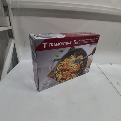 5PC TRAMONTINA ALL-IN-ONE COOKWARE SET WITH PAN, STEAMER INSERT, TEMPERED GLASS LID & 2 SILICONE UTENSILS - 5 QT - SEA MIST (ITEM: 2055852) image 5