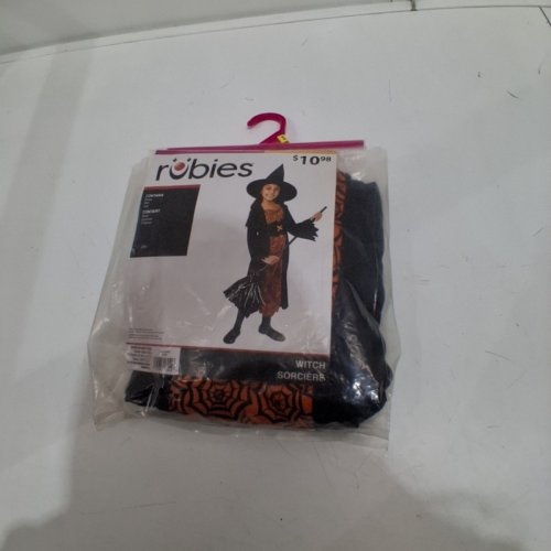 3PC GIRLS RUBIES WITCH COSTUME - LARGE (10-12) - BLACK/ORANGE (STYLE: 701424) image 2