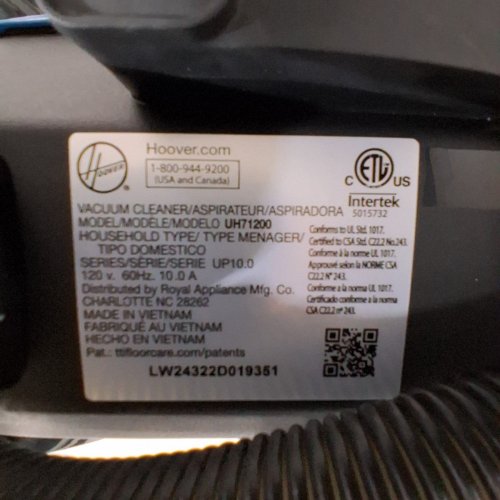 HOOVER ELITE REWIND PLUS UPRIGHT VACUUM - BLUE (MODEL:UH71200V) image 7