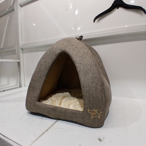 BEST PET SUPPLIES SMALL PET HOUSE TENT - 19" X 19" X 19" - BROWN LINEN (MODEL: TT609) image 2