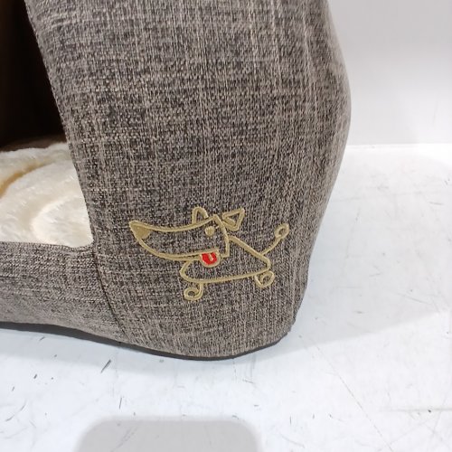 BEST PET SUPPLIES SMALL PET HOUSE TENT - 19" X 19" X 19" - BROWN LINEN (MODEL: TT609) image 3
