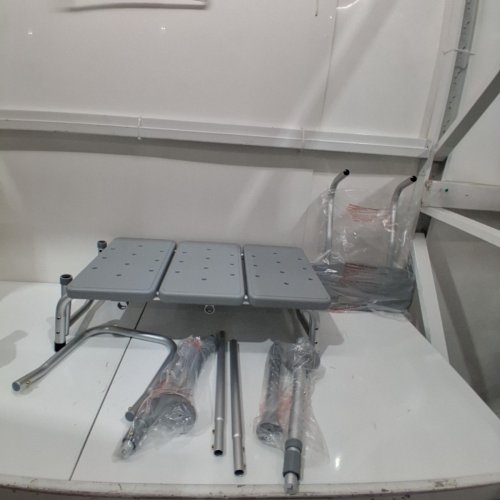 MEDLINE GUARDIAN TRANSFER BENCH WITH BACK & MICROBAN ANTIMICROBIAL TREATMENT - GREY (MODEL: G3-100KBX1) image 2