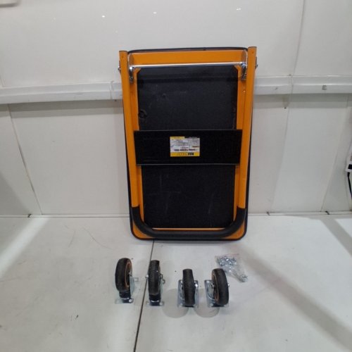 MAXWORKS FOLDABLE PLATFORM TRUCK PUSH DOLLY, UP TO 330LBS - YELLOW/BLACK (MODEL: 80876) image 2