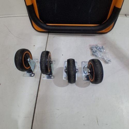 MAXWORKS FOLDABLE PLATFORM TRUCK PUSH DOLLY, UP TO 330LBS - YELLOW/BLACK (MODEL: 80876) image 3