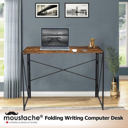 MOUSTACHE FOLDING WRITING COMPUTER DESK TABLE - 39.4" X 19.7" X 29.5" - BROWN (MODEL: DY-015-6/MOFW-CD-18142) image 2