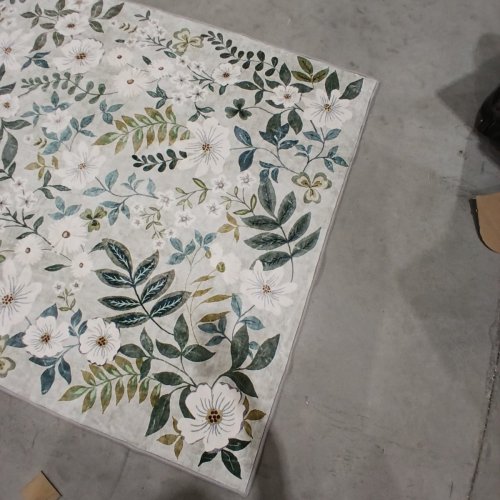 LARGE FLORAL AREA RUG - 5FT X 7FT - IVORY MULTICOLOR image 3