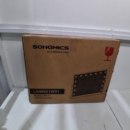 SONGMICS MAKEUP MIRROR WITH LIGHTS AND CHARGING PORTS - 22" X 18" - WHITE (MODEL: LWM001W01) image 5