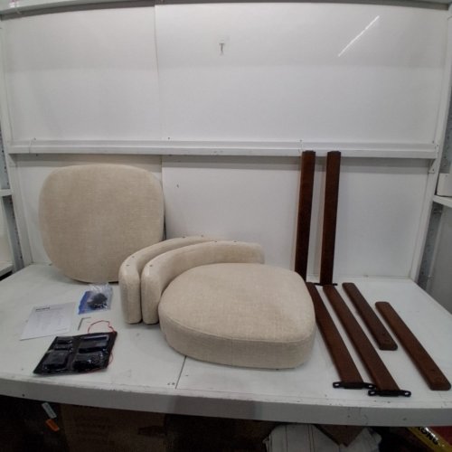 2PK COLAMY MID-CENTURY MODERN FABRIC DINING CHAIR - 29.1" X 22.2" - BEIGE (MODEL: DCW19) image 3