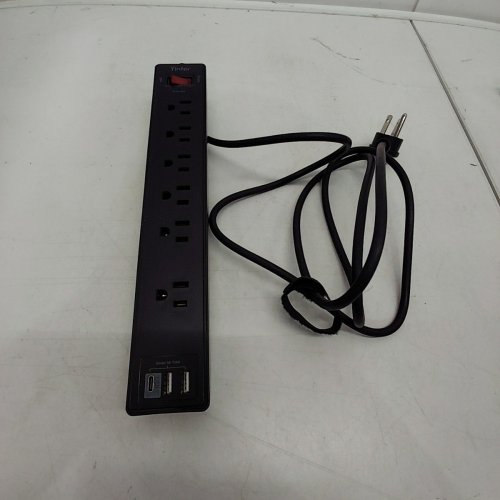 YINTAR POWER BAR EXTENSION CORD WITH 6 AC OUTLETS AND 3 USB PORTS (1 USB C) - 6FT - BLACK (MODEL:PW-919) image 3
